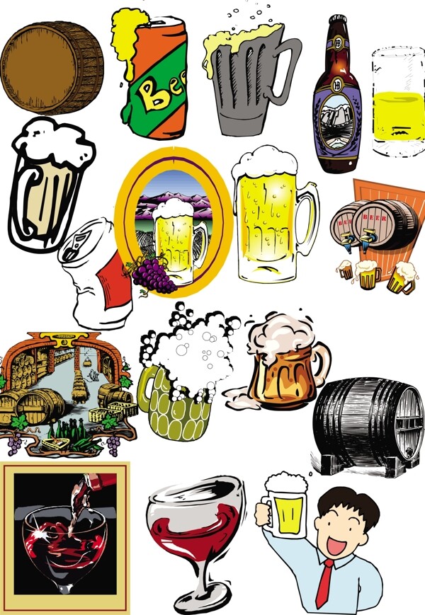卡通啤酒图片