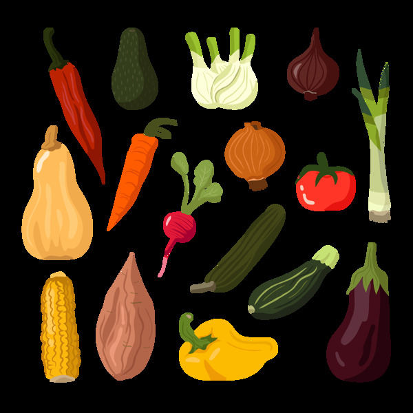 写实风格蔬菜免抠png透明图层素材