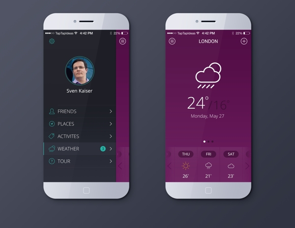 手机天气APP应用UI界面设计