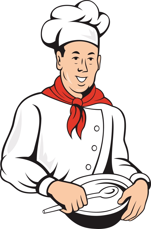 厨师厨师贝克搅拌碗卡通