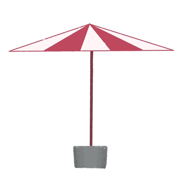红色遮阳伞