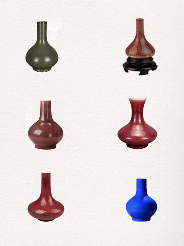 一组清一色花瓶瓷器元素