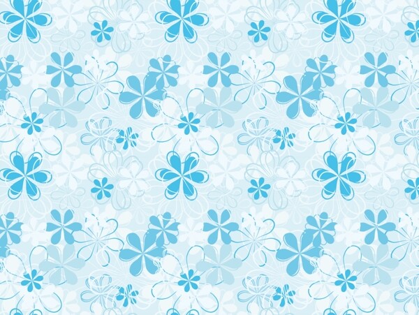 天蓝色系六瓣花背景图合层图片