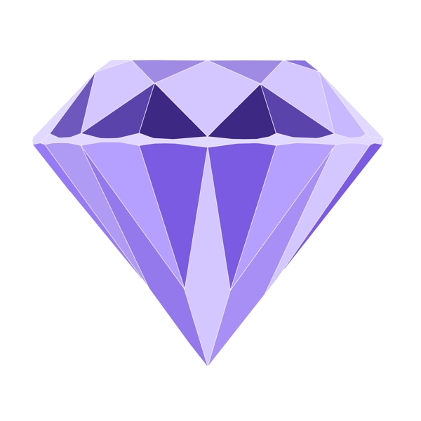 钻石卡通扁平风矢量图案装饰紫色情人节情侣恋人