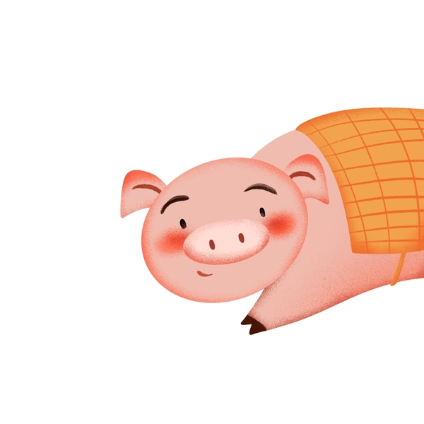 小清新小猪动物卡通手绘