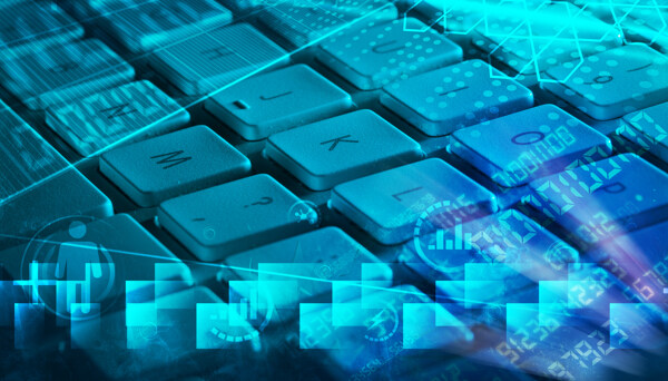 蓝色键盘科技背景图片