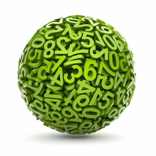 创意绿色数字球形图片