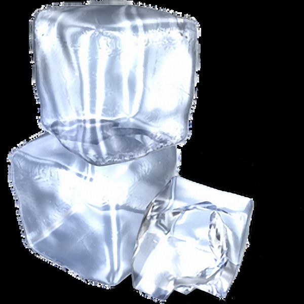 三个方形冰块免抠png透明图层素材