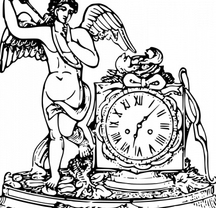 一个时钟的矢量绘图的天使