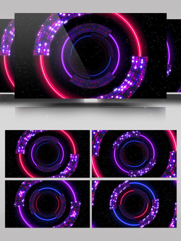 红紫色圆环视频素材