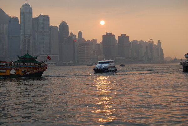 香港夕阳图片