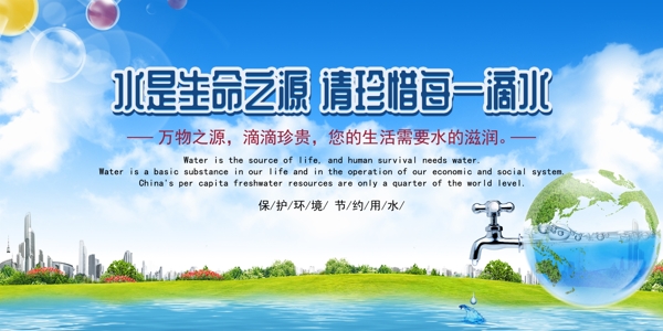 节约用水公益活动宣传海报素材