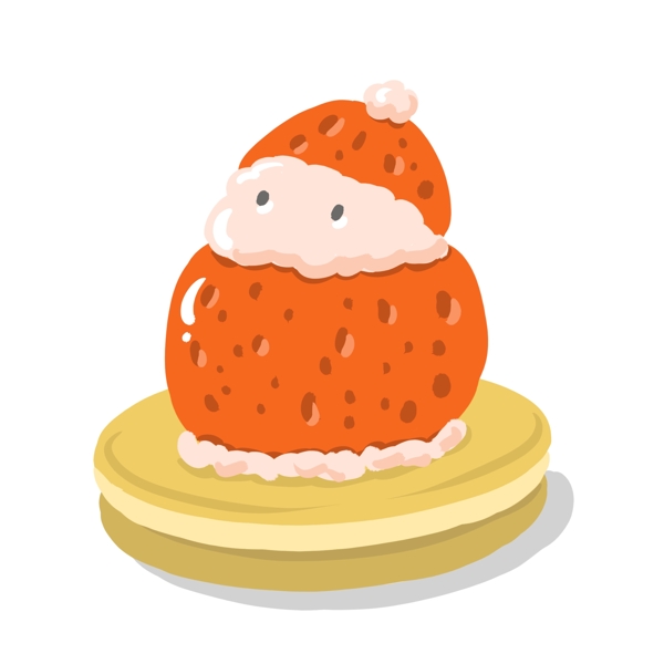 美食蛋糕草莓雪人