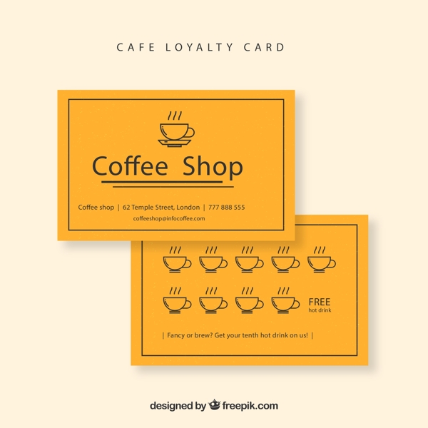 咖啡店积分卡图片