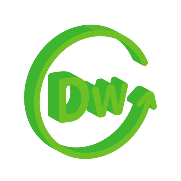 DW软件绿色2.5D设计师简历小图标