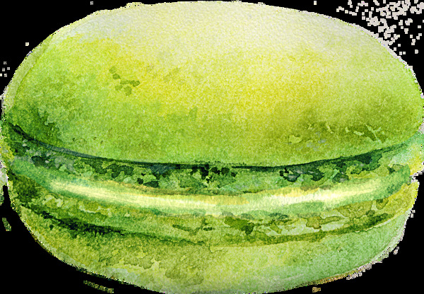绿色甜品马卡龙卡通透明素材