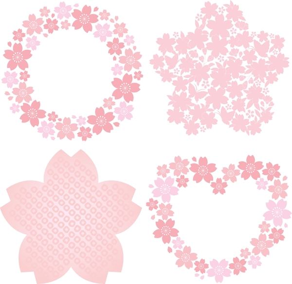 粉色花卉装饰矢量素材图片