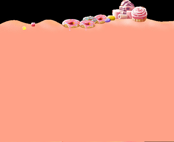 清新甜甜圈背景海报png元素