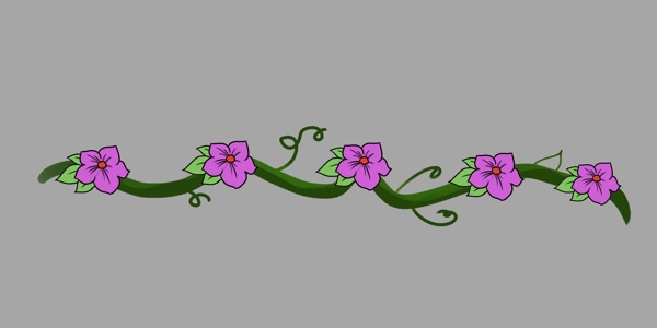 紫色花花分割线插画