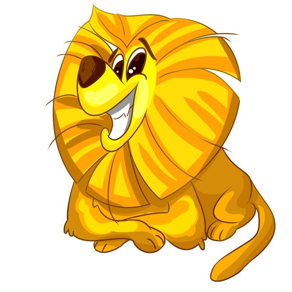 高兴的金色狮子插图