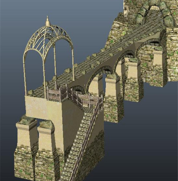 金色城堡建筑游戏模型