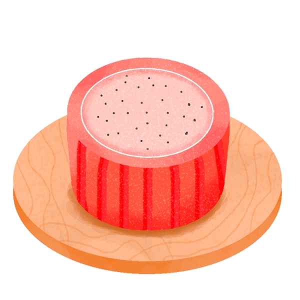 美味西瓜蛋糕插画元素设计