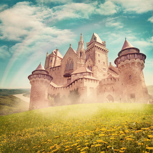 草地上的城堡图片
