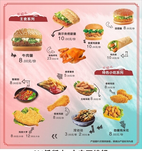 汉堡炸鸡菜单艺术海报