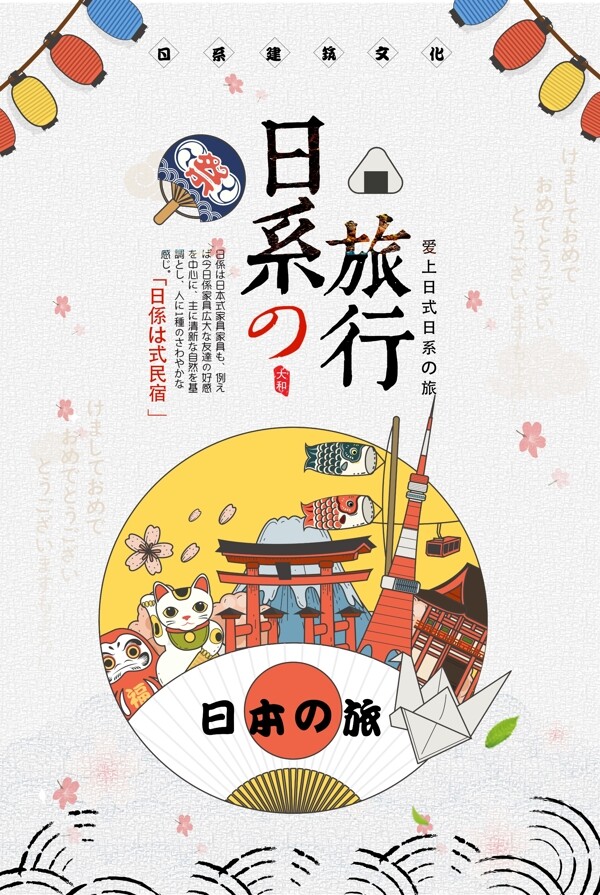 文艺小清新日本旅游商场海报