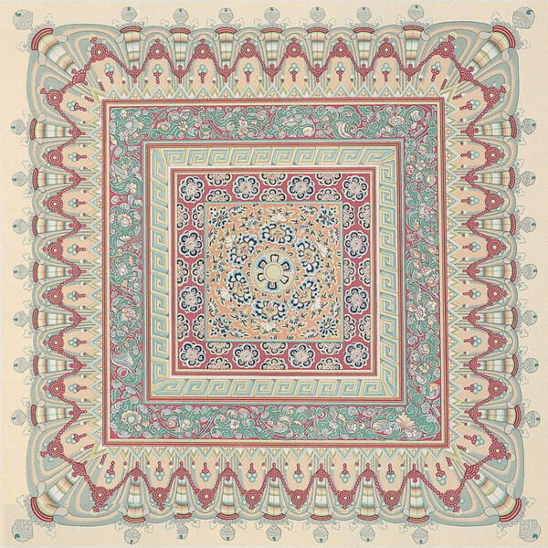 方形欧式花纹地毯贴图jpg图片