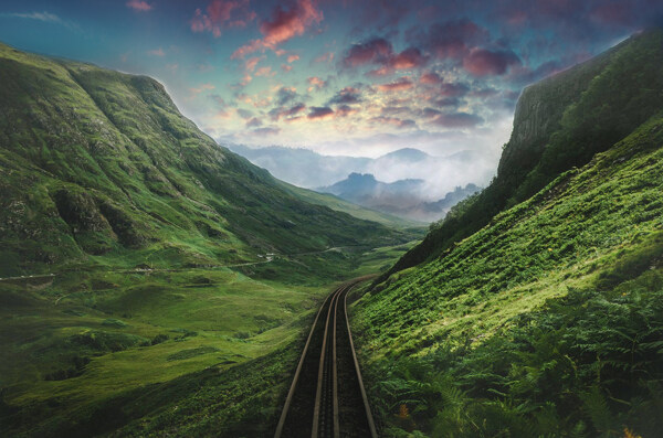 铁路风景背景图