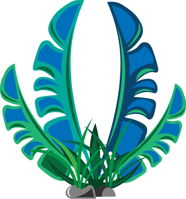 蓝色热带植物
