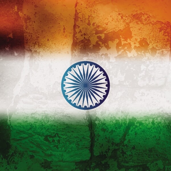 印度国旗的Grunge纹理
