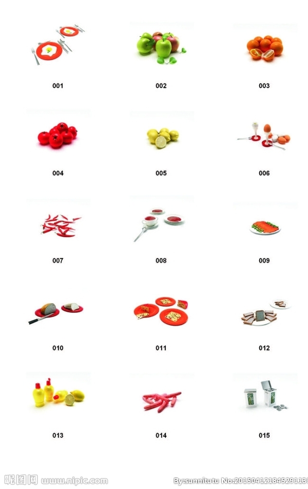 蔬菜水果3D食物模型图片