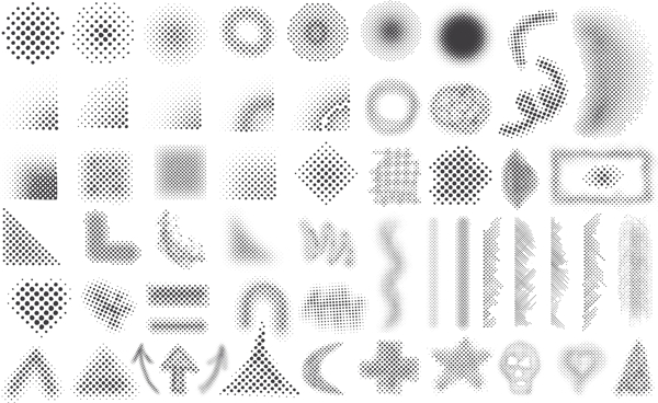 黑白设计元素系列矢量素材9网点图形
