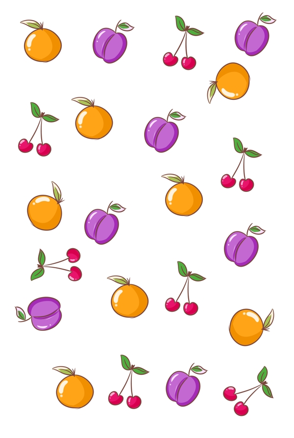 手绘橙子底纹插画