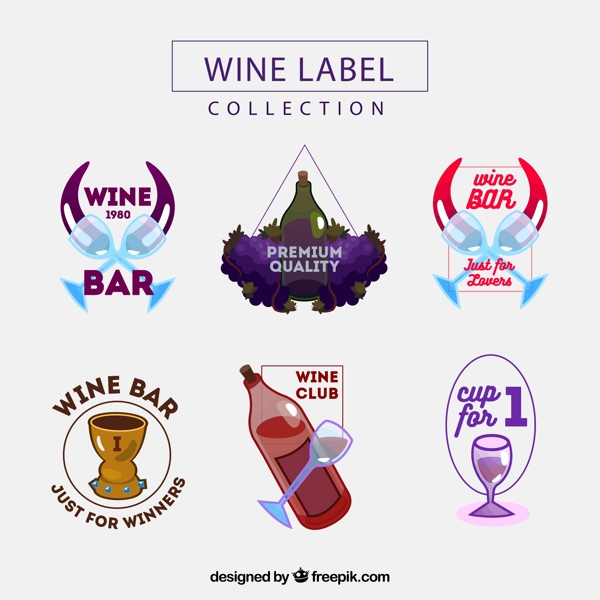 彩绘葡萄酒标签图片