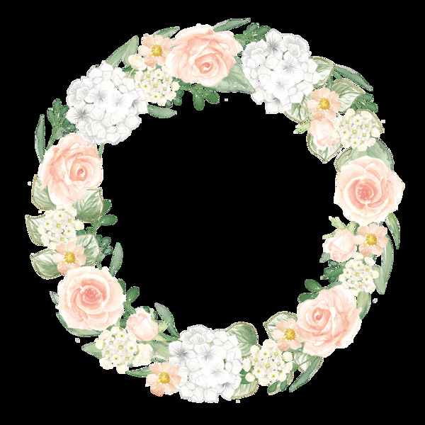 清新花团锦簇透明装饰图案