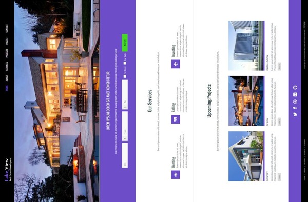 紫色酒店模板