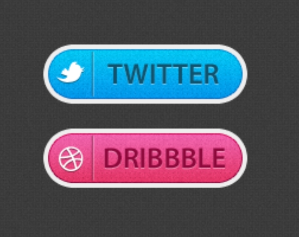 推特和Dribbble按钮