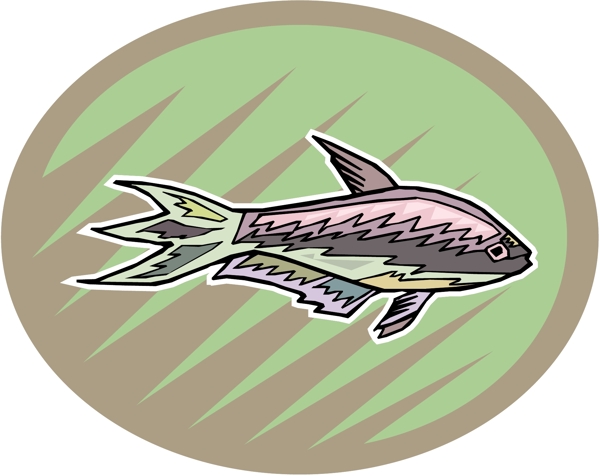 五彩小鱼水生动物矢量素材EPS格式0730
