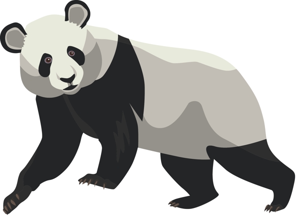 卡通多边形熊猫素材设计