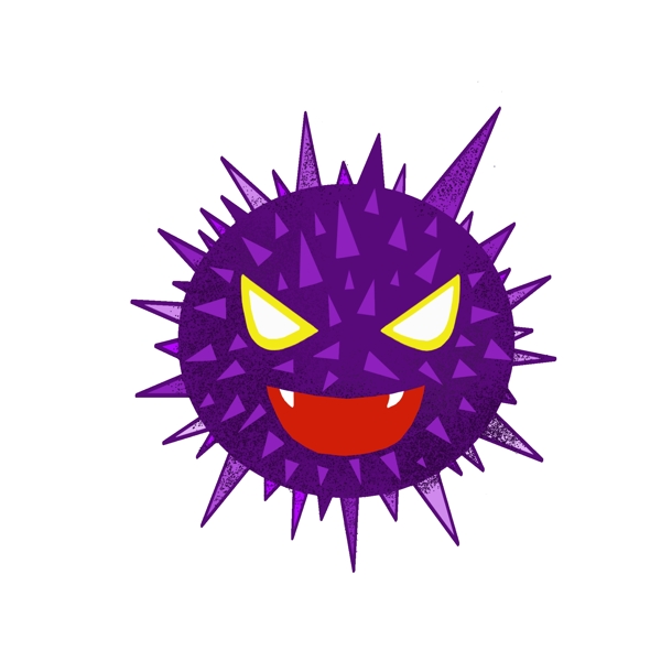 紫色的有害细菌插画