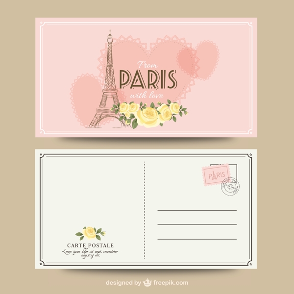 巴黎浪漫的明信片