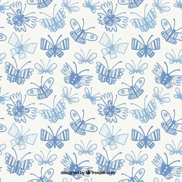 蓝色蝴蝶的装饰图案
