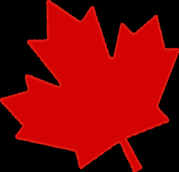 红色手绘加拿大枫叶免抠png透明图层素材