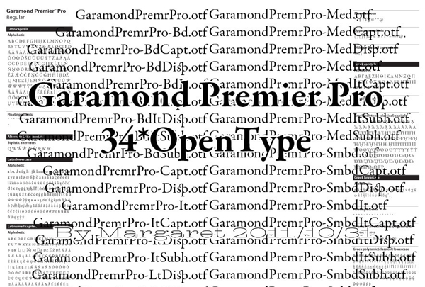 世界最佳英文商业字体之GaramondPremrPro34个