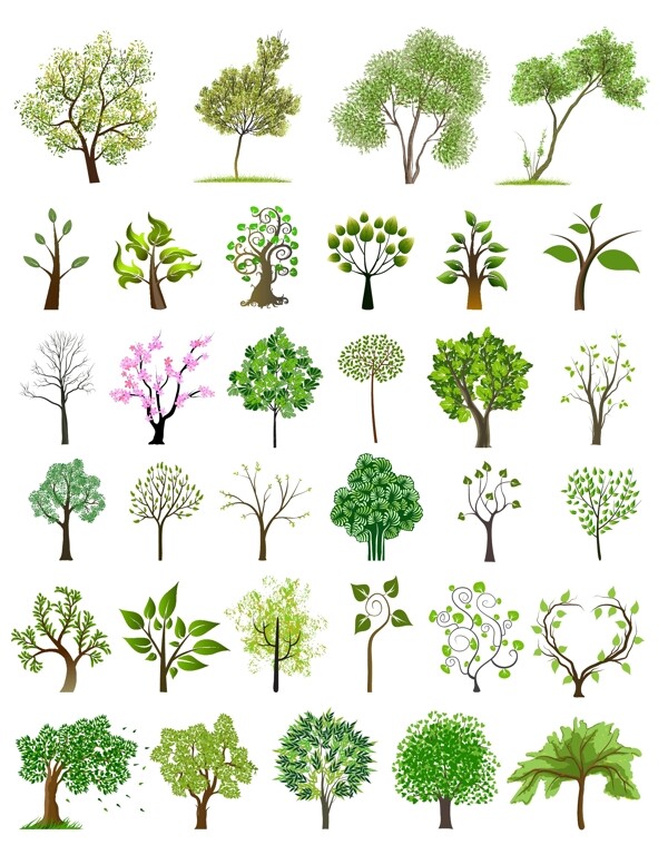 树木树叶矢量素材图片