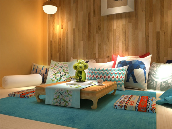 现代日式家居客厅休息室沙发装修效果图