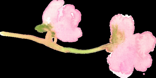 粉色桃花透明素材